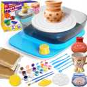 Innofans Pottery Wheel for Kids - Complete Pottery Kit & Tools for Beginners, Plug-in Rechargeable Battery, Upgraded Detachable Turntable Adjustable Speed, DIY Clay Maker for Kids 9-12 (Patented) (Blue)