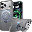 Xitufine Compatible with iPhone 17 Pro Max Case, with 360 Magnetic Stand [Compatible with MagSafe] [Military Drop Protection] Shockproof Translucent Matte Case for 17 Pro Max 6.9", Natural Titanium