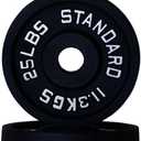 25lbs Weight Plate Pairs and Sets from Barbell Standard | Powder Coated & Extremely Durable | Fits 2" Olympic Barbells 