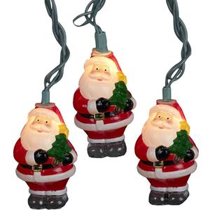 Kurt Adler UL 10-Light Santa with Tree Light Set, 3-Inch