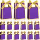 Kolldenn 24 Pcs Small Gift Bags with Bow 6.3 x 3.9 x 2.8 Inch Thank You Gift Bags Elegant Mini Paper Bag with Handles for Wedding Bridal Birthday Baby Shower Bridesmaid Party Favors(Purple)