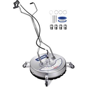 MEKOH Pressure Washer Surface Cleaner 22'', 4500PSI Stainless Steel Surface Cleaner Attachment with Wheels, Power Washer Accessory for Driveway Sidewalk Curb Deck Patio Cleaning, 3/8'' Quick-Connect