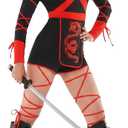 Morph Ninja Women's Costume - Adult Ninja Womens Costume for Halloween (X-Large, Red)