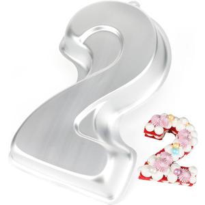 Number 2 Shaped Cake Pan, DIY 3D Two-year Old Birthday Cake Pan, Aluminum Cake Mould Nonstick Baking Tools