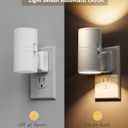 L LOHAS LED Night Light Plug in, Night Lights Plug into Wall, Light Sensor, 0-100LM Soft White 3000K, Dimmable Night Light, Modern Nightlight for Kids Bathroom Hallway Bedroom Kitchen Stairway, 2 Pack