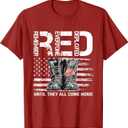 Red Fridays Remember Everyone Deployed Vintage American Flag T-Shirt L