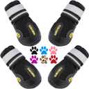 QUMY Dog Shoes for Large Dogs, Medium Dog Boots & Paw Protectors for Winter Snowy Day, Summer Hot Pavement, Water-Resistant in Rainy Weather, Outdoor Walking, Indoor Hardfloors Skid-Resistant Sole, Size 6: 2.6''x3.0''(W*L)