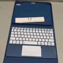 Harvopu Compatible for iPad 11th 10th Generation Case with Keyboard, Folio Cover with Pencil Holder, Multi-Touch Trackpad, 7 Color Backlit, Detachable Keyboard for iPad (A16) 11th/10th Gen (Navy Blue)