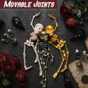 Poseable Skeleton Fridge Magnet, 3D Printed Vintage Magnetic Skeleton Figurine, Funny Skeleton Magnets with Movable Joints, Strong Magnetic Skeleton for Fridge, Halloween Kitchen Decor (4-Pack)