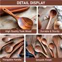 FJNATINH 7-Piece Nonstick Wooden Cooking Utensils Set, Natural and Healthy Kitchen Utensils7 Pcs