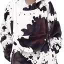 cow print Wearable Blanket Hoodie for Teens - Oversized Cozy Soft Brown and White Sweatshirt Blanket Gifts for Teens Girls Boys 6-13 Year Old (Kids-M)