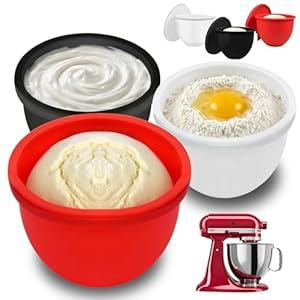 GuanQiao Silicone Bowl Liners for 5 Qt KitchenAid Mixers, 3 Liners with Lids