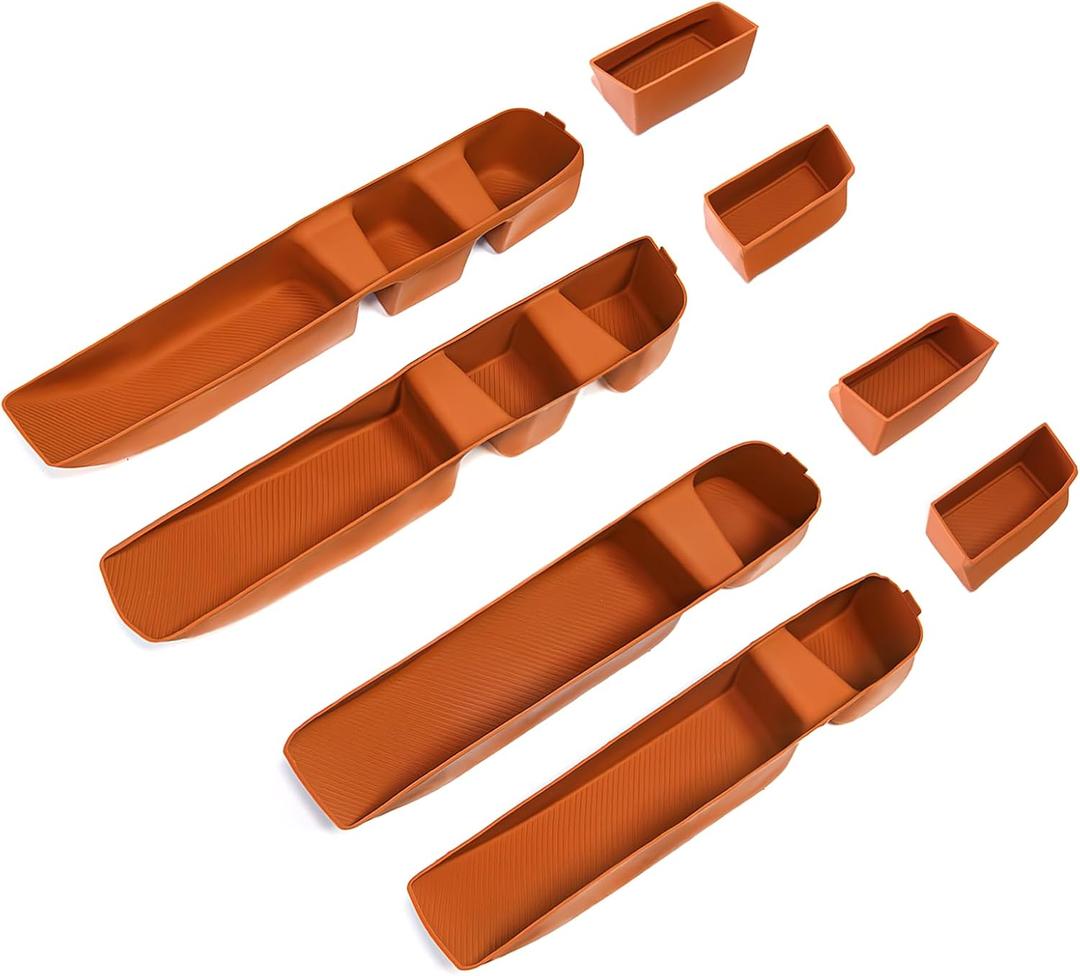 Interior Silicone Liner Insert Covers Custom Fit for 2022-2025 Silverado & Sierra 1500, Custom Fit for 2024-2025 Silverado & Sierra 2500HD 3500HD - Crew Cab Only - (Brown, Outfit 02)