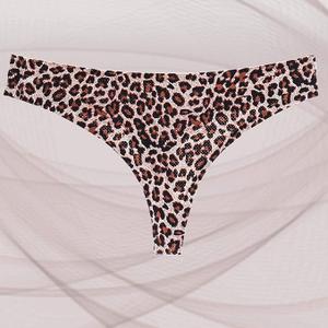 Thong Women's Basic Elasticity Comfortable Sexy Leopard Seamless Invisible Panties, Medium 