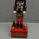 Cabilock Christmas Nutcracker Music Box Figures: Wooden Nutcracker Soldier Toy Handmade Figures Christmas s Soldiers Wind up Musical Box Clockwork Music for Tables