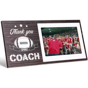 Sumind Sport Graduation Coach Picture Frame Football Softball Baseball Soccer Basketball Volleyball Graduation Photo Frame Thank You Coach Gift 4" x 6"(Football)