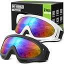 OXG 2 Pack Snowboard Ski Goggles, UV Protection Winter Snow Sports Goggles for Teens Boys Girls
