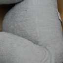 Blissful Diary Plush Velvet Reading Pillow for Kids/Teens/Adults, Back Rest Pillow for Sitting Up in Bed with Shredded Memory Foam, Includes Arms and Washable Cover, Light Gray