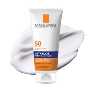 La Roche-Posay Anthelios UV Pro-Sport SPF 50 Sunscreen for Face & Body, Water & Sweat Resistant with Non-Drip Formula, Invisible Broad Spectrum Sunscreen Lotion, Lightweight & Breathable (6.76 Fl Oz (Pack of 1))