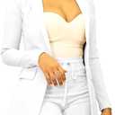 PINSV Women Casual Blazer Open Front Long Sleeve Work Business Suit Jacket Womens Lightweight Lapel Button Blazers Jackets (X-Large, 3369 White)