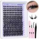 ALICE Lash Clsusters Kit Wispy Cluster Eyelash Extension Kit 168pcs 10-18mm Natural Lash Extension Kit Thin Band Individual Lashes Kit with Lash Glue Bond and Seal DIY at Home