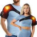 Heated Shoulder Wrap with Massage, Shoulder Heating Pad for Rotator Cuff Frozen Shoulder, Cordless Shoulder Heating Pads Shoulder Massager with Heat (Black)