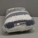 Starryle Bathroom Rugs Set 2 Piece, Extra Soft and Absorbent Fluffy Striped Chenille Bath Mat Rug Set, Non Slip Bathroom Floor Mat, Machine Washable (21" x 47" Plus 20" x 32", Navy Blue)