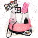 Chunful 9 Pcs Makeup Cake Topper Makeup Birthday Party Decorations 3D Resin Cosmetics Lipstick Perfume Bottle Eye Shadow Blush Make up Cake Decoration for Bridal Shower Bachelorette Women Spa Birthday