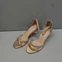 Allegra K Women's Glitter Ankle Straps Stiletto Clear Gold Heels Sandals 6 M US