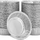 Juvale Mini Pot Pie Pans - 100 Pack, 5 In, Silver Aluminum - Disposable Aluminum Foil Pans & Tins for Pot Pie Baking, Quiche & Tarts, Oven & Freezer Safe