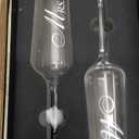 AW BRIDAL Mr and Mrs Gifts Wedding Champagne Flute Set of 2, Bride and Groom Champagne Glasses with Wood Keepsake Box, Engagement Gifts for Women, Bridal Shower and Wedding Gift for Couples