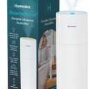 Homedics Portable Humidifier - Small Air Humidifiers for Bedroom, Plants, Office, Travel - Cool Mist Humidifiers, Color-Changing Accent Light, 2 Mist Settings, White