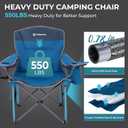 FUNDANGO Oversized Camping Chair, Heavy Duty Folding Chair, 21.65"D x 24.8"W x 38.6"H