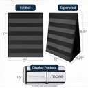 Essex Wares  1 Pack - 13" Wide x 17" Tall Tabletop Pocket Chart, Black - Double Sided with 5 Straps Each- Ultra-Durable Pocket Chart Stand for Classroom - Easy to Use, Reusable & Foldable