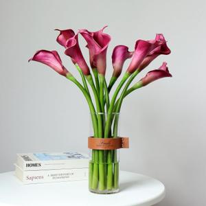 12 Piece 26" Purple Calla Lily Artificial Flowers, Real Touch Long Stem Faux Calla Lillies for Tall Vases, Indoor Wedding Office Home Decor