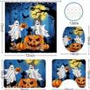 pinata Halloween Shower Curtain Set, Halloween Bathroom Set 4, Bathroom Decor Sets with Shower Curtain and Rugs Accessories, Ghost Curtains for Bath Decor