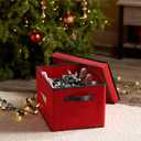 ZOBER Christmas Light Storage Reels - Christmas Light Organizer with 4 Plastic Wheels - Fits 200 Mini Lights Per Spool, Lights Storage - Strong & Durable Material - Stitched Reinforced Handles - Red