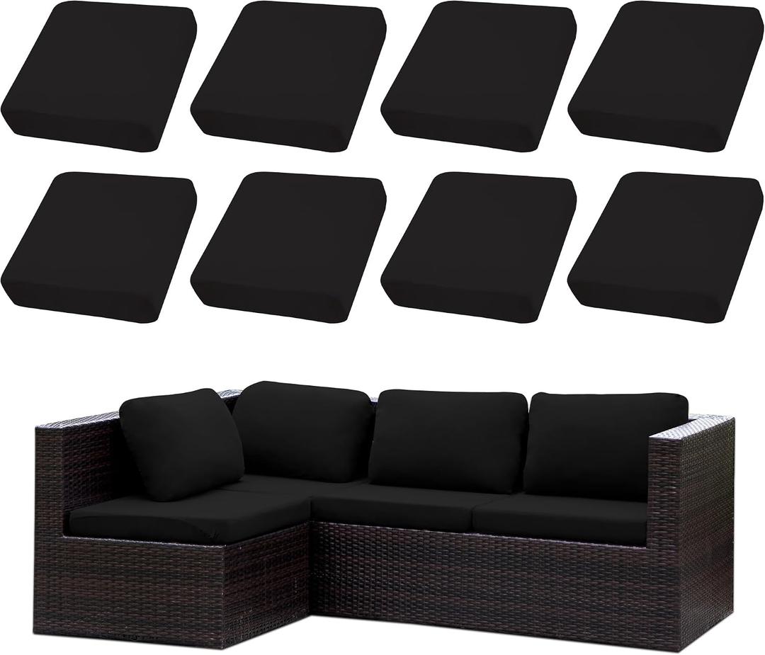 Outdoor Cushion Covers Set,10 PCS Patio Furniture Couch Seat Slipcovers, Replacement for Sofa Sectional Chair(CoverOnly)