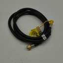 7 FT RV Propane Quick Connect Hose to Grill, BBQ Quick Release LP Gas Line for Camp Chef Stove, Pit Boss Burner-1/4 Male Plug x 3/8 Female Flare-with Elbow Adapter for Blackstone 17"22"28''36''Griddle