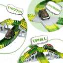 Dinosaur Toys,Create A Dinosaur World Road Race,Flexible Track Playset and 2 pcs Cool Dinosaur car for 3 4 5 6 Year & Up Old boy Girls Best Gift