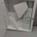 Bathroom Medicine Cabinet with Beveled Edge Mirrored Door 14 x 18 inch, Recessed or Surface Mount, with Adjustable Glass Shelves (Matt White)