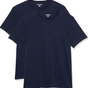 Gildan Men's Short Sleeve T-Shirts, Slim-Fit, Crewneck, Pack of 2 Large, Navy 