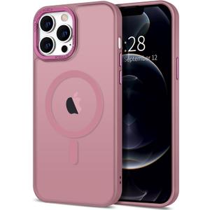 3 x Hython Case for iPhone 12 Pro Max Case Magnetic Translucent Matte Phone Cases 6.7" [Compatible with MagSafe] Thin Slim Fit Shockproof Bumper Hard Protective Cover for Women Men Girls, Grape Purple
