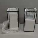 Phosphor 6 PCS Glass Hurricane Candle Holder, Black Glass Candle Holder for Wedding Party Christmas Or Home Decor