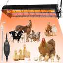 Large Chicken Coop Heater Lamp 400W, 12000H Carbon Fiber Chicks Brooder Plate with Adjustable Temperature & Height, Safe Overheat Protection, Ideal for Up to 60 Chicks, Poultry 14x5.6x3 inch