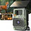 Trail Camera 64MP 4K with Fixed Solar Panel, 6000mAh Game Camera with Night Vision Motion Activated Waterproof IP66 for Wildlife Deer Critter, Outdoor WiFi Trail Cam, 32GB SD Card Included
