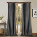 StangH Velvet Curtains 90 inches for Bedroom, Luxury Home Decor Super Soft Room Darkening Sound Reducing Panel Drapes for Living Room Sliding Door/Office, Grey, W52 x L90, 2 Panels (52"W x 90"L (Pack of 2))