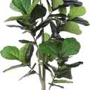 Artificial Fiddle Leaf Tree, 5ft Faux Plant Fake Ficus Lyrata Silk Trees with White Planter, Artificial Fig Trees Floor Plants for House Office Living Room Indoor Home Decor, Housewarming Gift