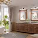 Farmhouse Bathroom Mirror, 28x36 Inch Black Vanity Mirror for Wall, Wood Framed Rustic Mirror Rectangular Wall Decor Mirrors for Entryway Living Room Bedroom