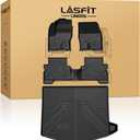 LASFIT Floor Mats and Cargo Liner for Ford Escape 2013-2019 All Weather Protector TPE Custom Fit Car Floor Liners, 1st & 2nd Row & Trunk Mat Combo Set, 4PCS Black